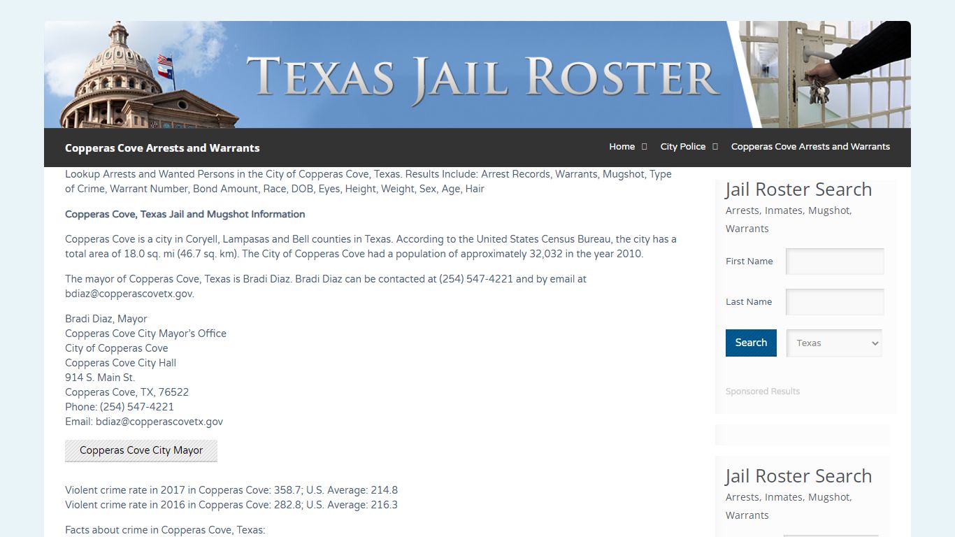 Copperas Cove Arrests and Warrants | Jail Roster Search